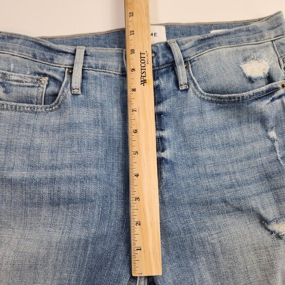 FRAME Denim Le Beau Crop Jeans Size 25 in Walden Rock Wash Raw Hem - Picture 15 of 16